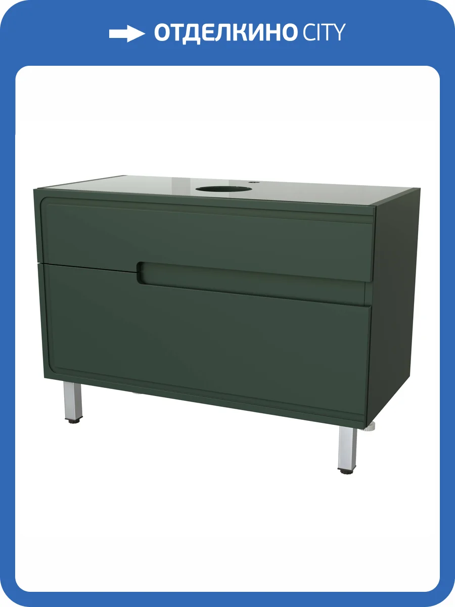 Тумба под раковину Taliente Cevia TA-MBC-100PS-grigio verde подвесная, серо-зеленая матовая, 100см фото 6
