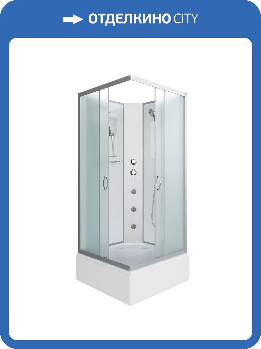 Душевая кабина Niagara Classic NG-1108-14BKG (900x900x2000) со средним поддоном (26см), с полкой фото 17