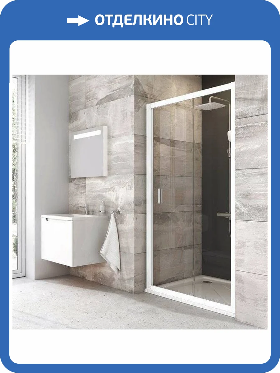 Душевая дверь в нишу Ravak BLDP2-100 Transparent, профиль белый фото 6