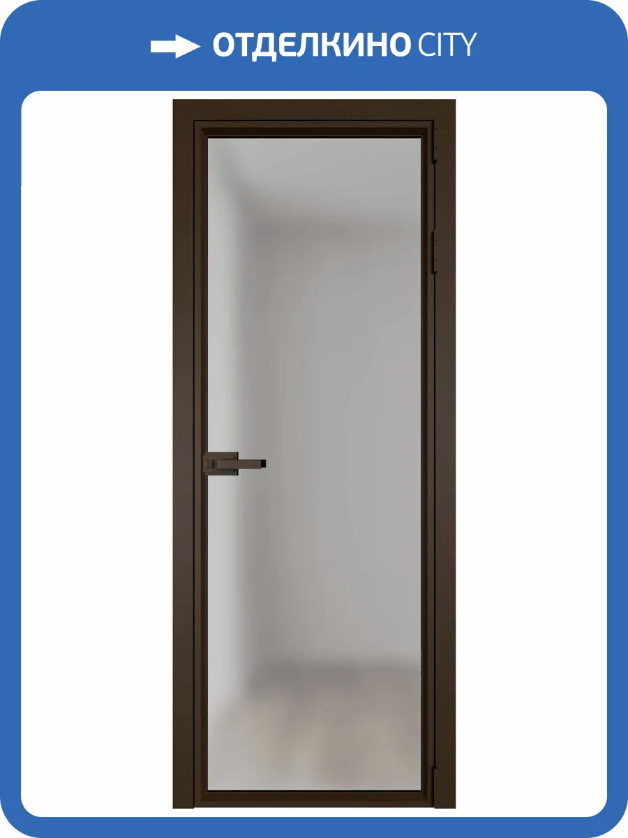 Межкомнатная дверь Profil Doors 1 AV цвет профиля Деорэ, стекло безопасное 6 мм матовое 800x2000 фото 2
