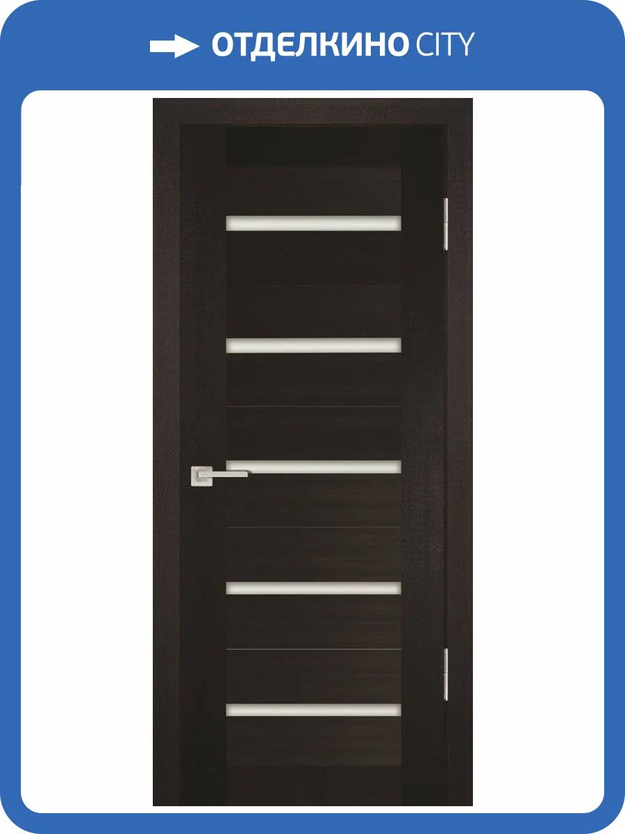 Межкомнатная дверь Profilo Porte экошпон PS-7, остеклённая, венге мелинга 600x1900 фото 2