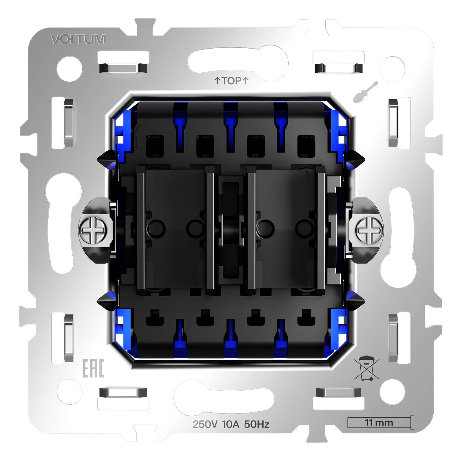 Механизм выключателя 2-клавишного перекрестный Voltum S70 VLS0205M фото 2