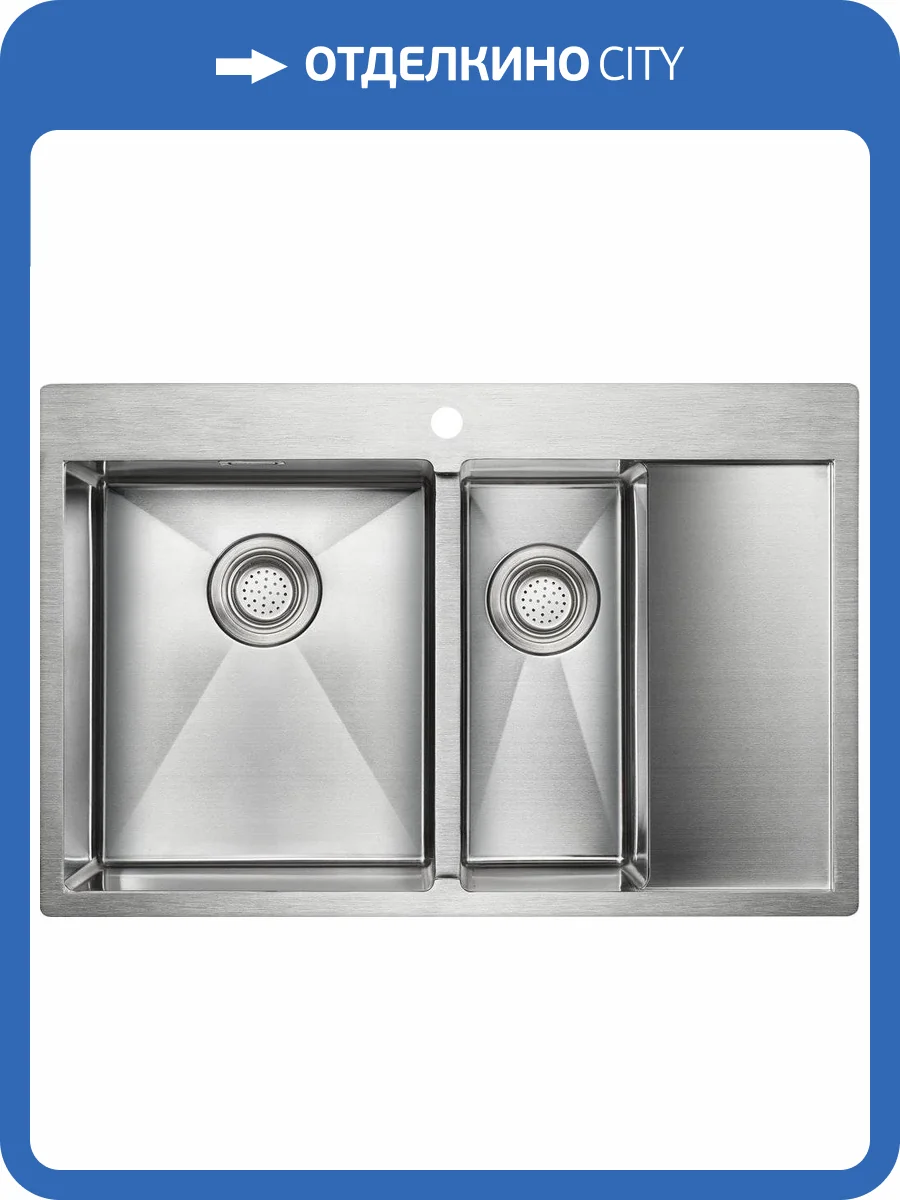 Мойка кухонная Paulmark Union PM537851-BSL брашированная нержавеющая сталь L фото 4