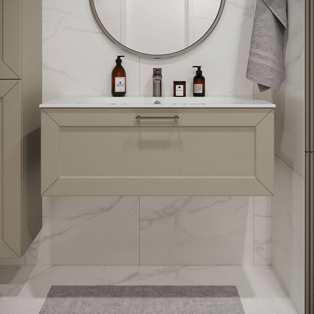 Тумба с раковиной Terminus Victoria VIC101001900101O айвори, 100x38