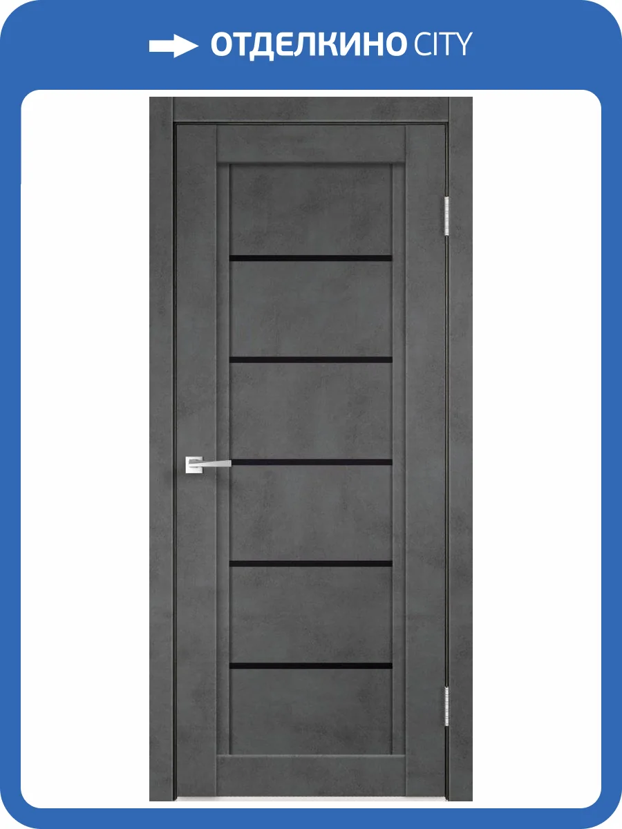 Дверное полотно экошпон VellDoris NEXT 1 VD820021 Лакобель черное 700x2000 фото 2