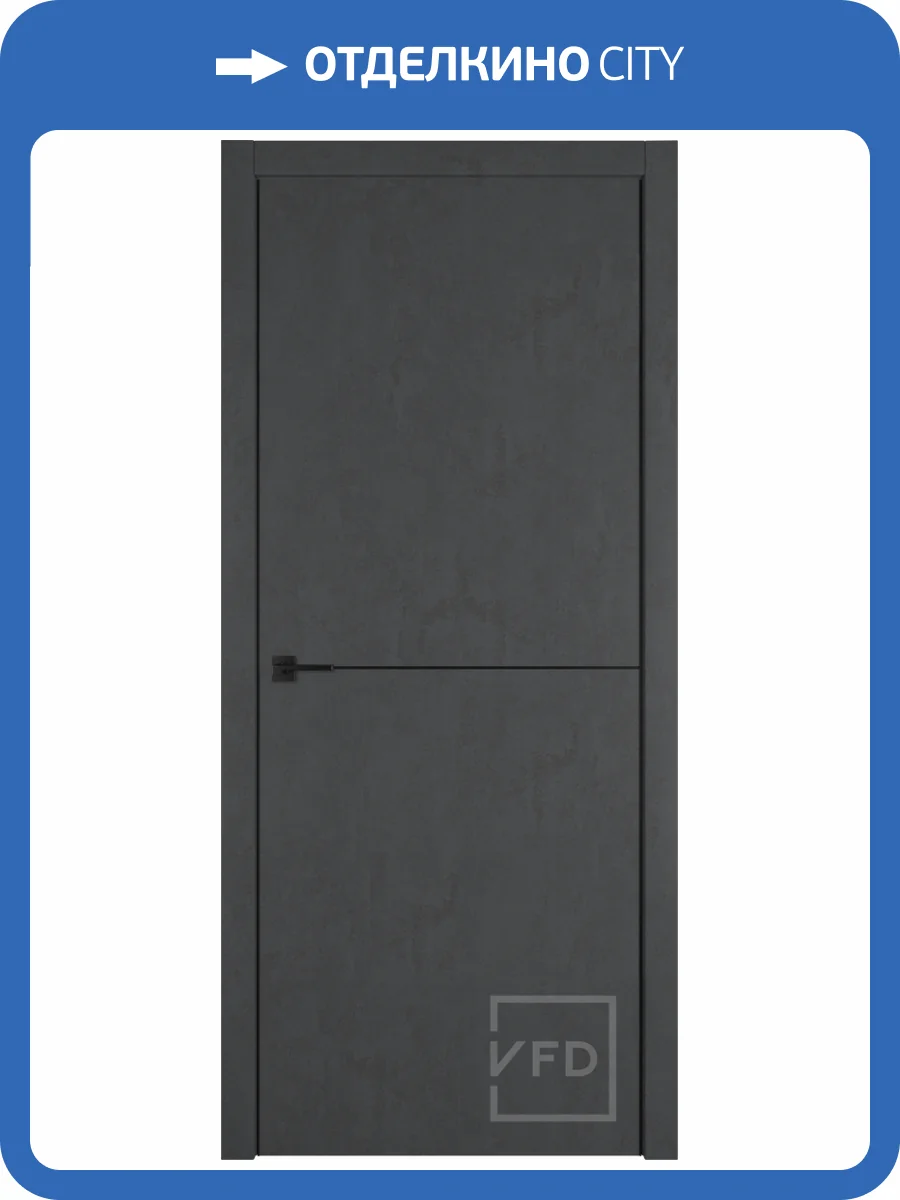 Межкомнатная дверь Владимирская Фабрика Дверей экошпон VFD URBAN 1, глухая, Jet Loft, Black Mould 600x2000 фото 2
