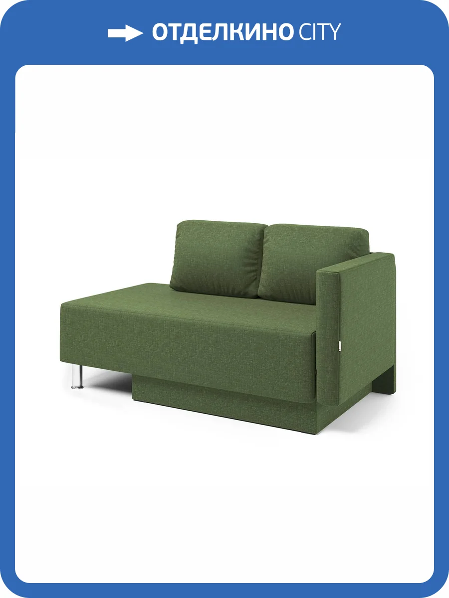 Кушетка Шарм-Дизайн Леон 403210074 правый рогожка зелёный фото 5