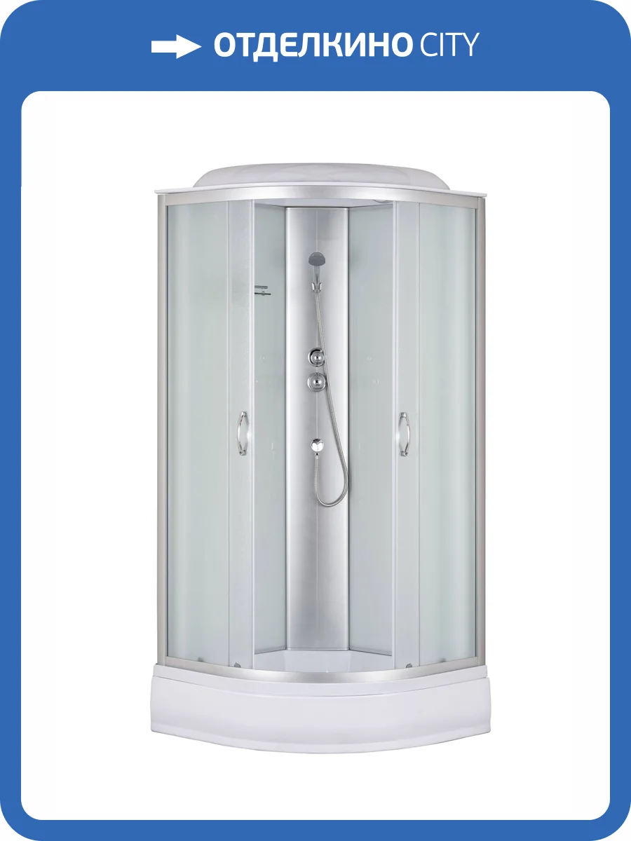 Душевая кабина Taliente TA-9091M профиль хром, стекло рифленое, 90x90x215 фото 4