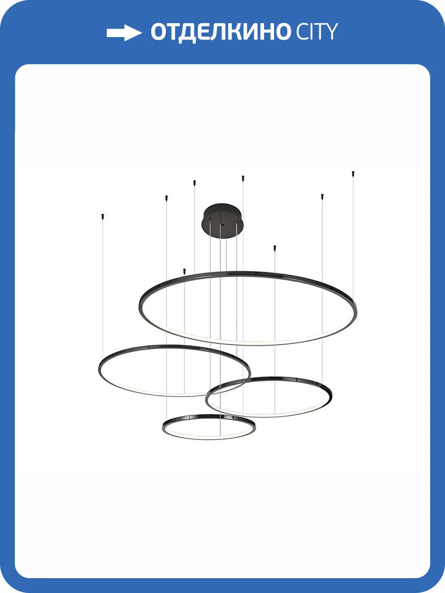 Большая подвесная светодиодная люстра Newport Loren 15104N/S black glossy фото 2