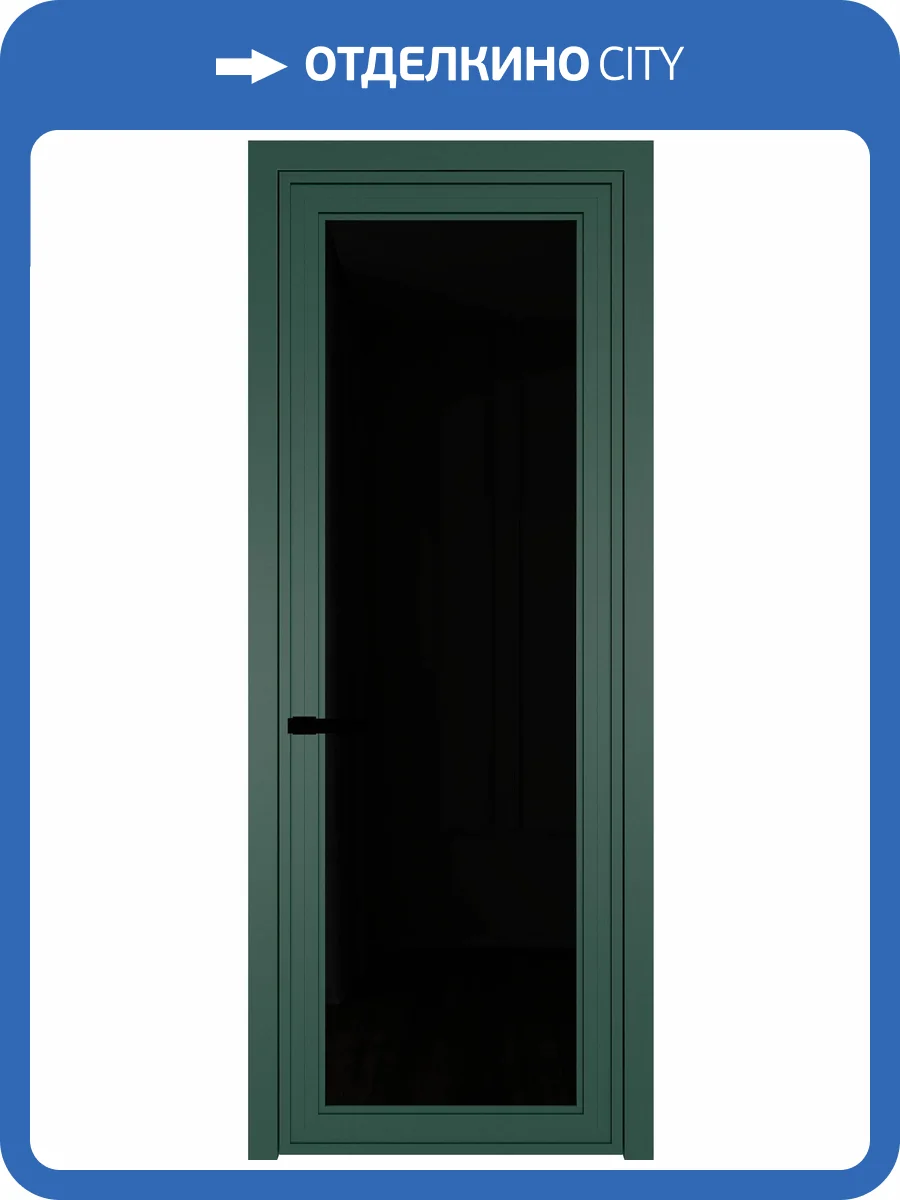 Межкомнатная дверь Profil Doors 1 AGP цвет профиля Зеленый воск, стекло безопасное 6 мм черный триплекс 700x2000 фото 2