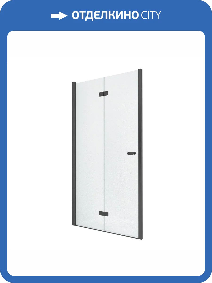 Дверь в нишу NEW TRENDY NEW SOLEO BLACK складные L 100x195 D-0225A (черный) фото 8