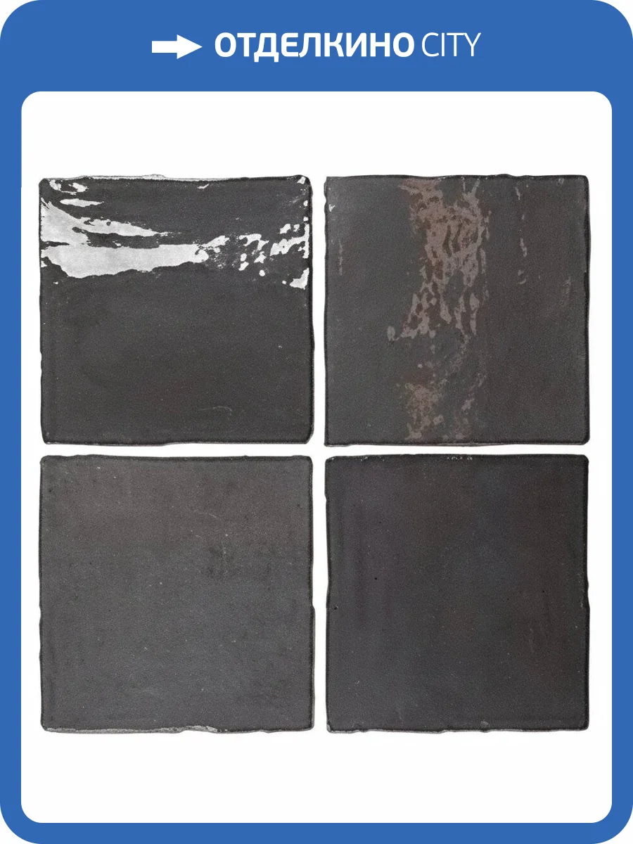 Керамическая плитка Dna Tiles Flash Bars 124413 Graphite Glossy 13x13 фото 8