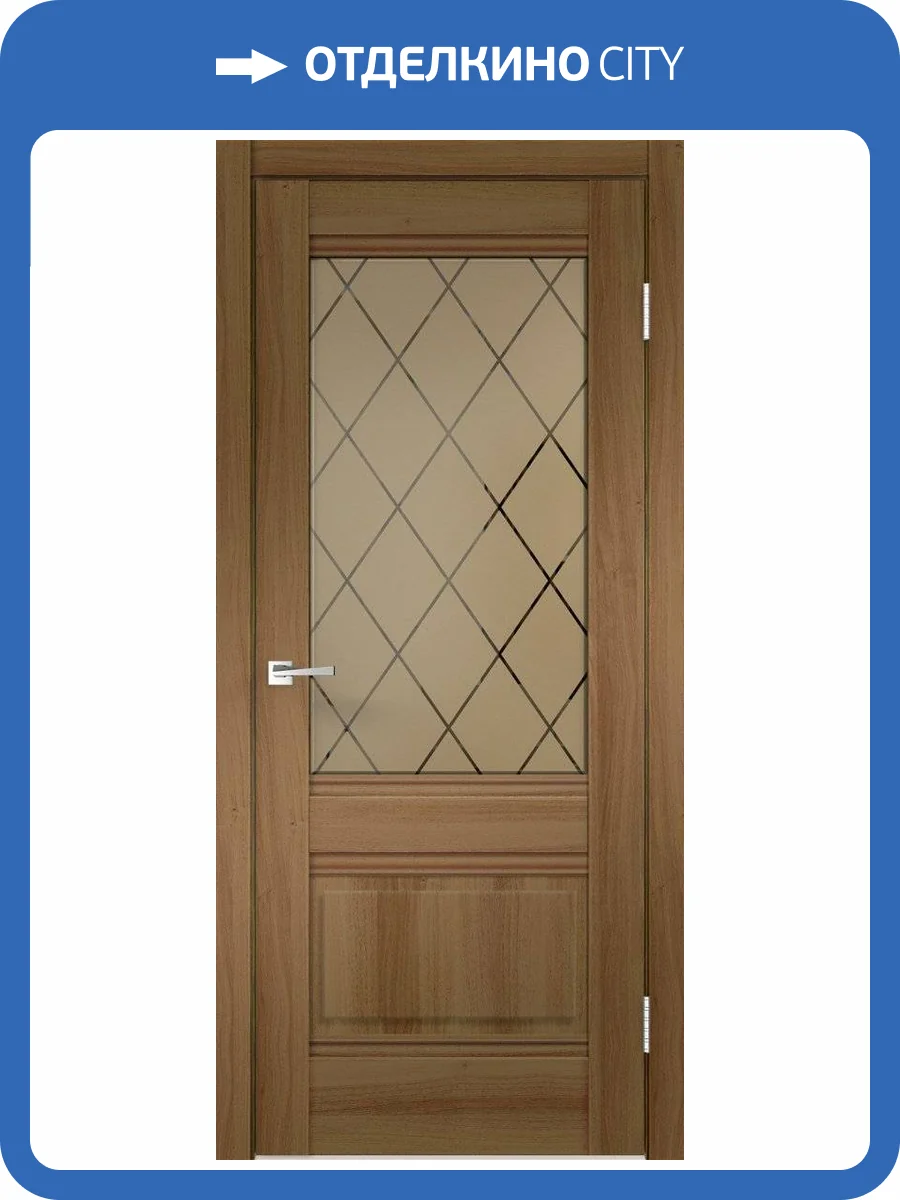 Дверное полотно экошпон VellDoris ALTO 2V VD810038 Ромб бронза Орех Золотой 700x2000 фото 2