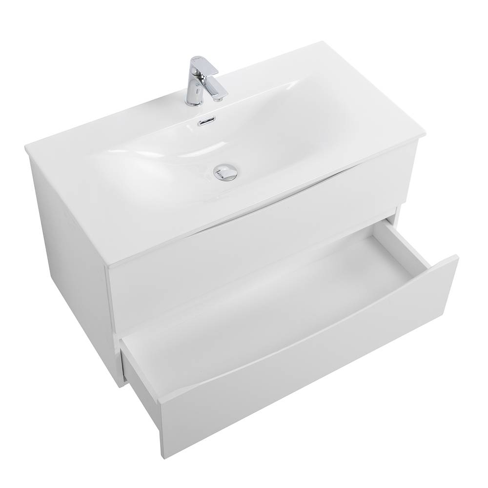 Тумба с раковиной BelBagno MARINO-CER-N 90 Bianco Lucido фото 4