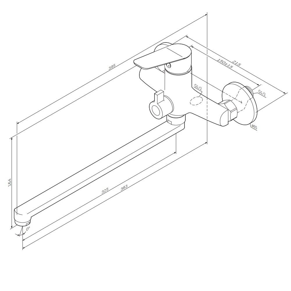 Смеситель для ванны с душем Am.Pm Crave F9C90200 хром фото 13