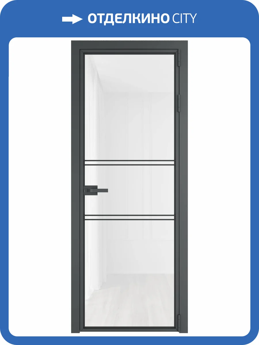 Межкомнатная дверь Profil Doors 2 AX цвет профиля Серая ночь, стекло безопасное 6 мм белый триплекс 700x2000 фото 2