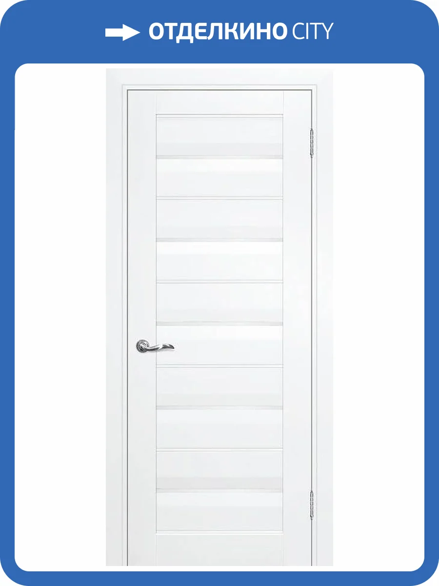 Межкомнатная дверь Profilo Porte экошпон PSC-48, остекленная, белый, лакобель белый 600x2000 фото 2