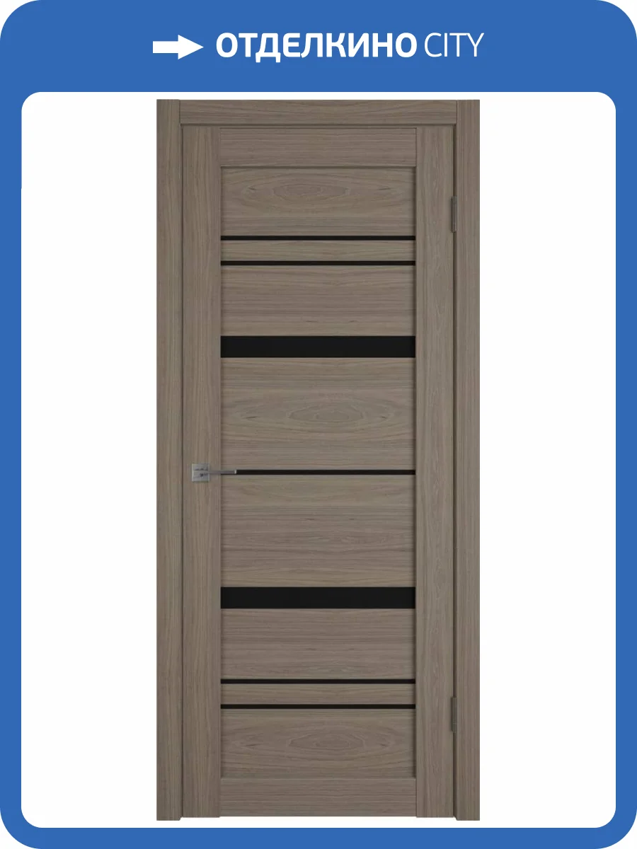 Межкомнатная дверь Владимирская Фабрика Дверей Atum Pro 25 Brun Oak стекло Black Gloss 700x2000 фото 2