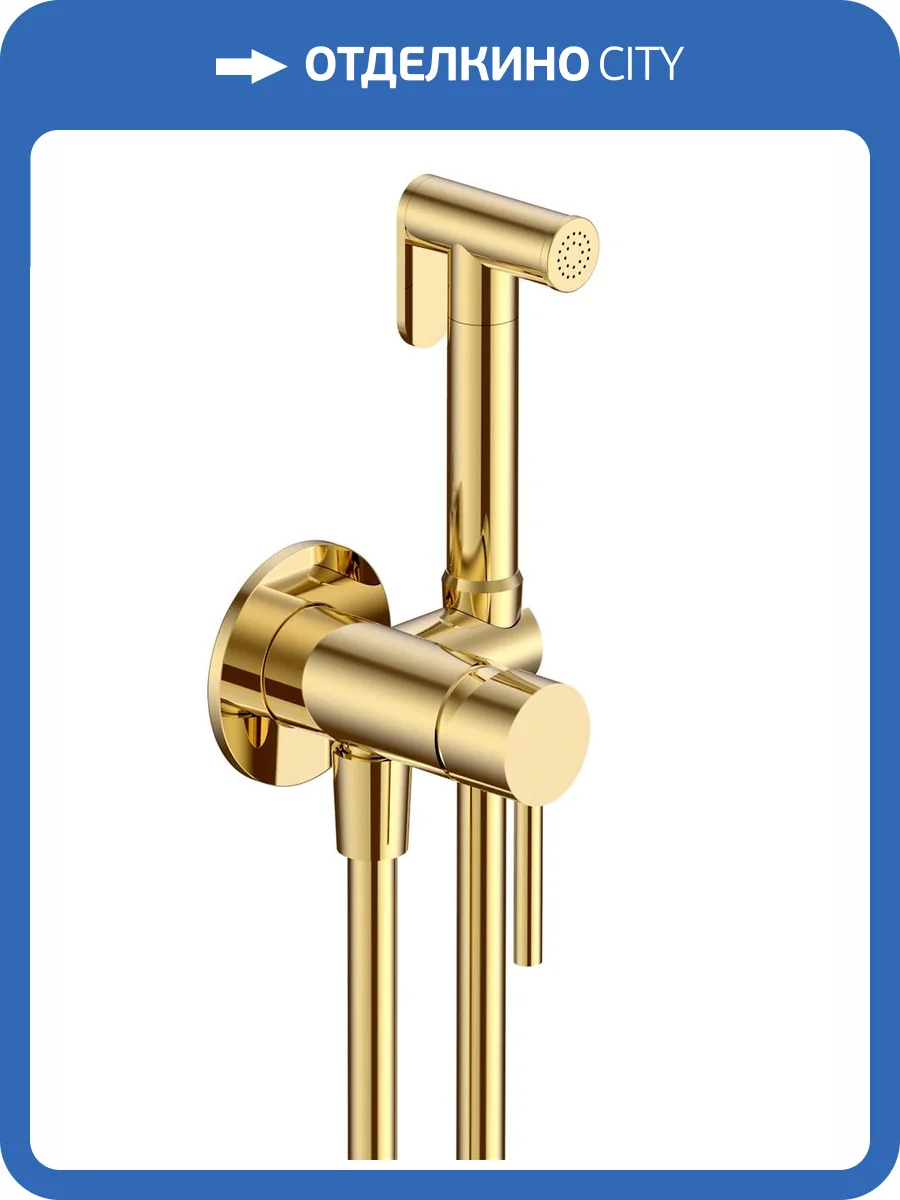 Гигиенический душ AQUAme Siena AQM6217GG золотой глянцевый, встраиваемый, с лейкой фото 3