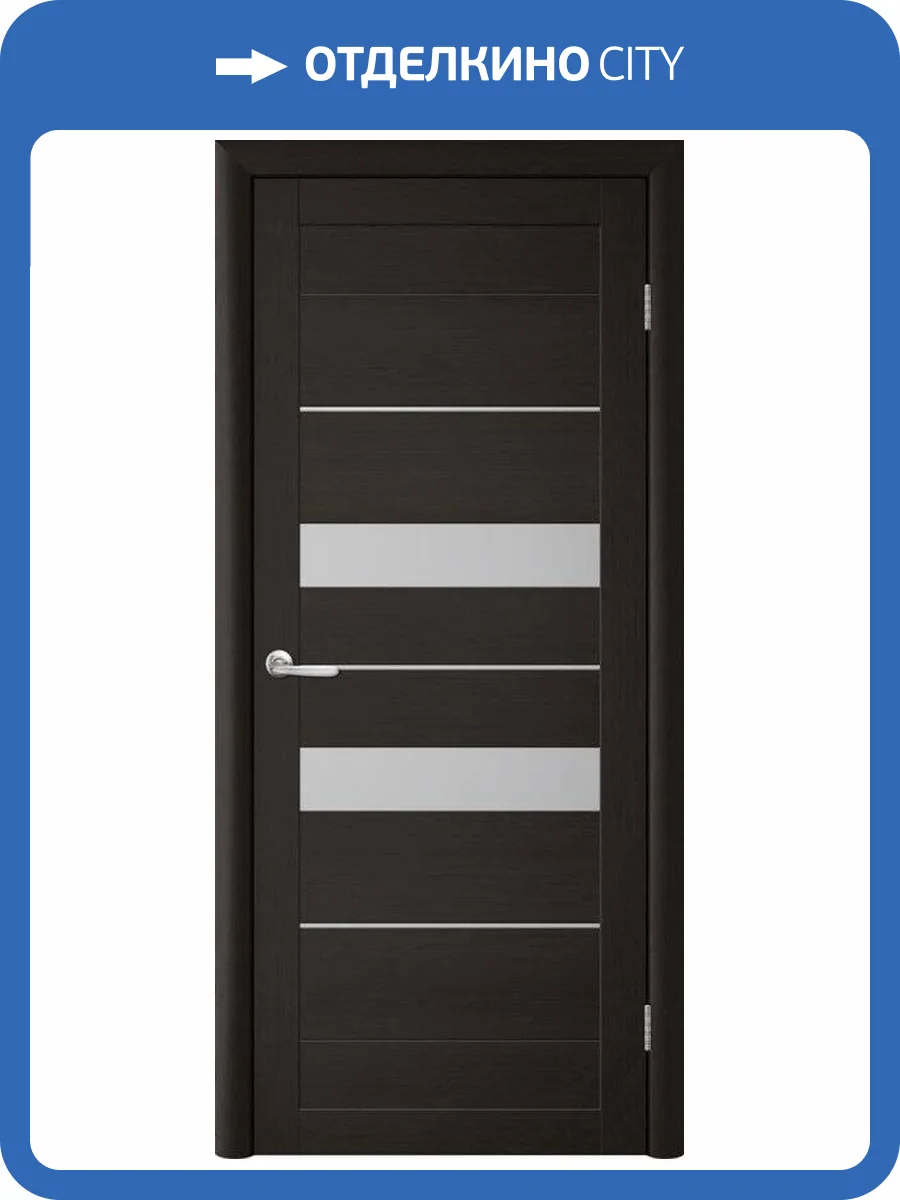 Межкомнатная дверь Albero Т-4 остеклённая лиственница тёмная мателюкс 800x2000 фото 2