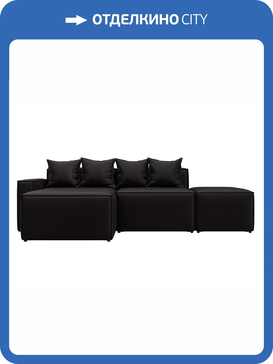 Диван угловой Лига Диванов Лига-063 129789L GRIFON 12 коричневый, модульный, угол левый фото 11