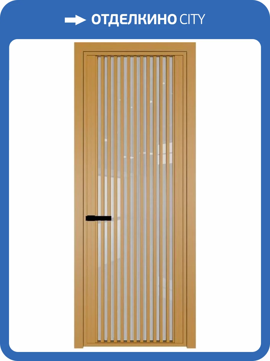 Межкомнатная дверь Profil Doors 3 AGP цвет профиля Золото, стекло безопасное 6 мм страйп 800x2000 фото 2