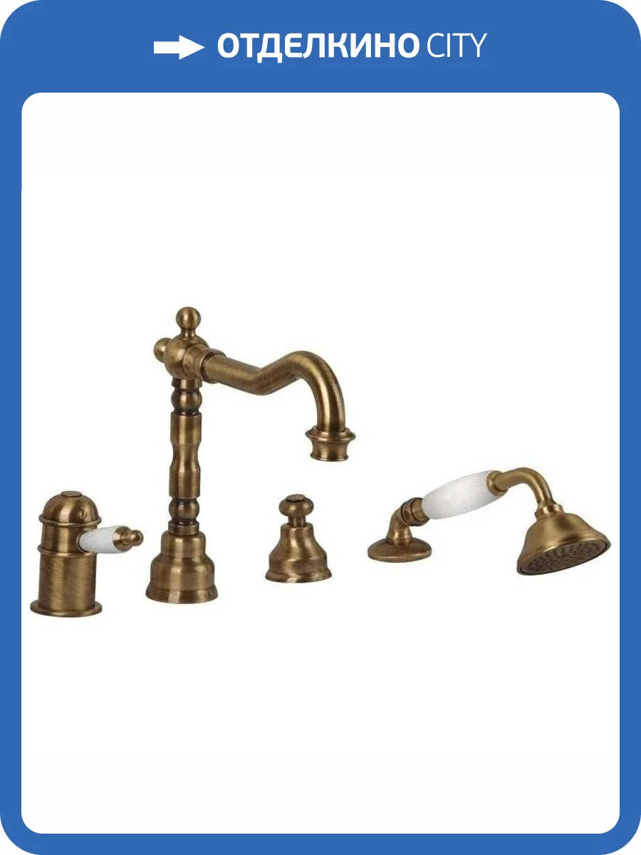 Смеситель Migliore Oxford 19087 термостатический, на борт ванны, бронза фото 3
