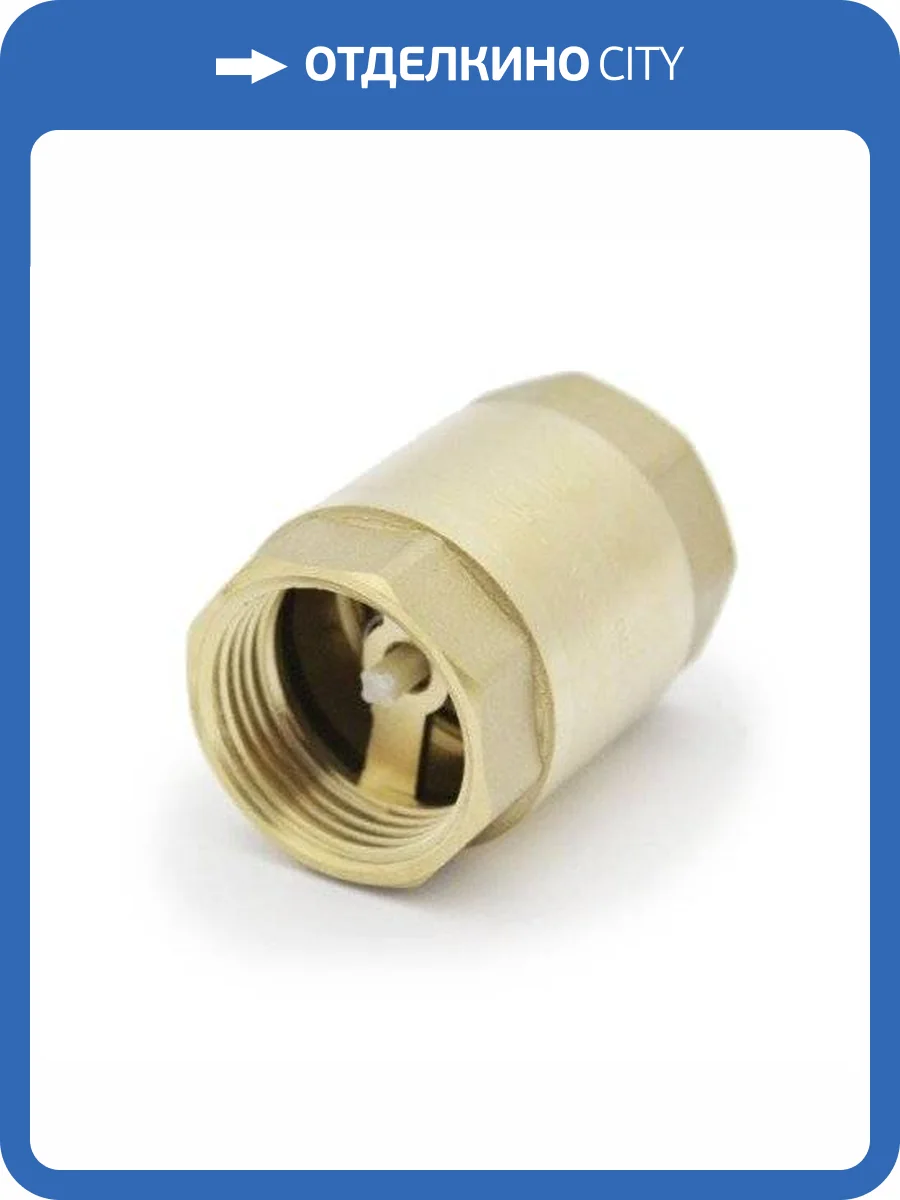 Клапан обратный магистральный Aquario 1 дюйм, латунный с пластиковым седлом фото 2