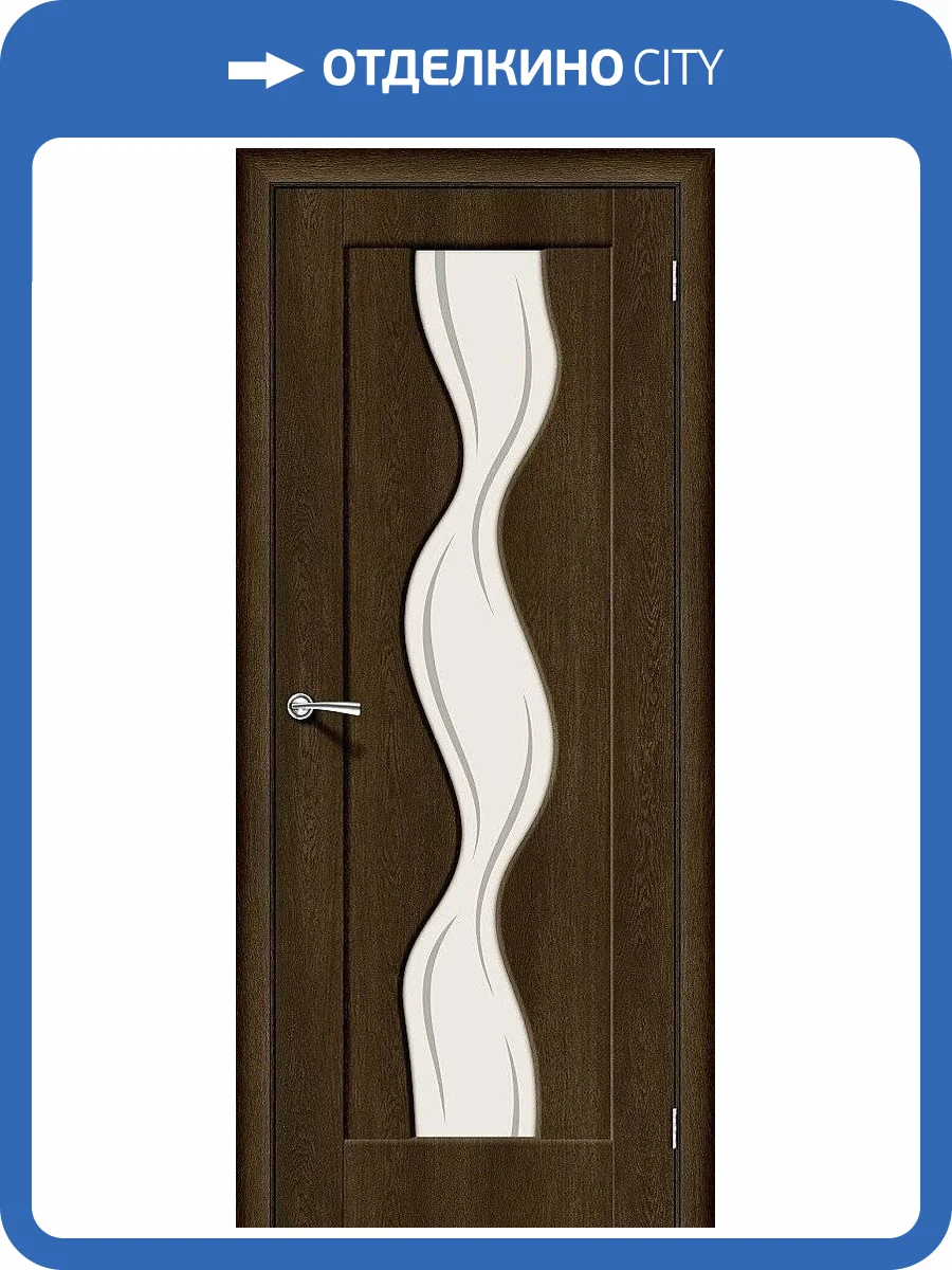 Межкомнатная дверь Bravo 146-0235 Вираж-2 Dark Barnwood 200x60 фото 2