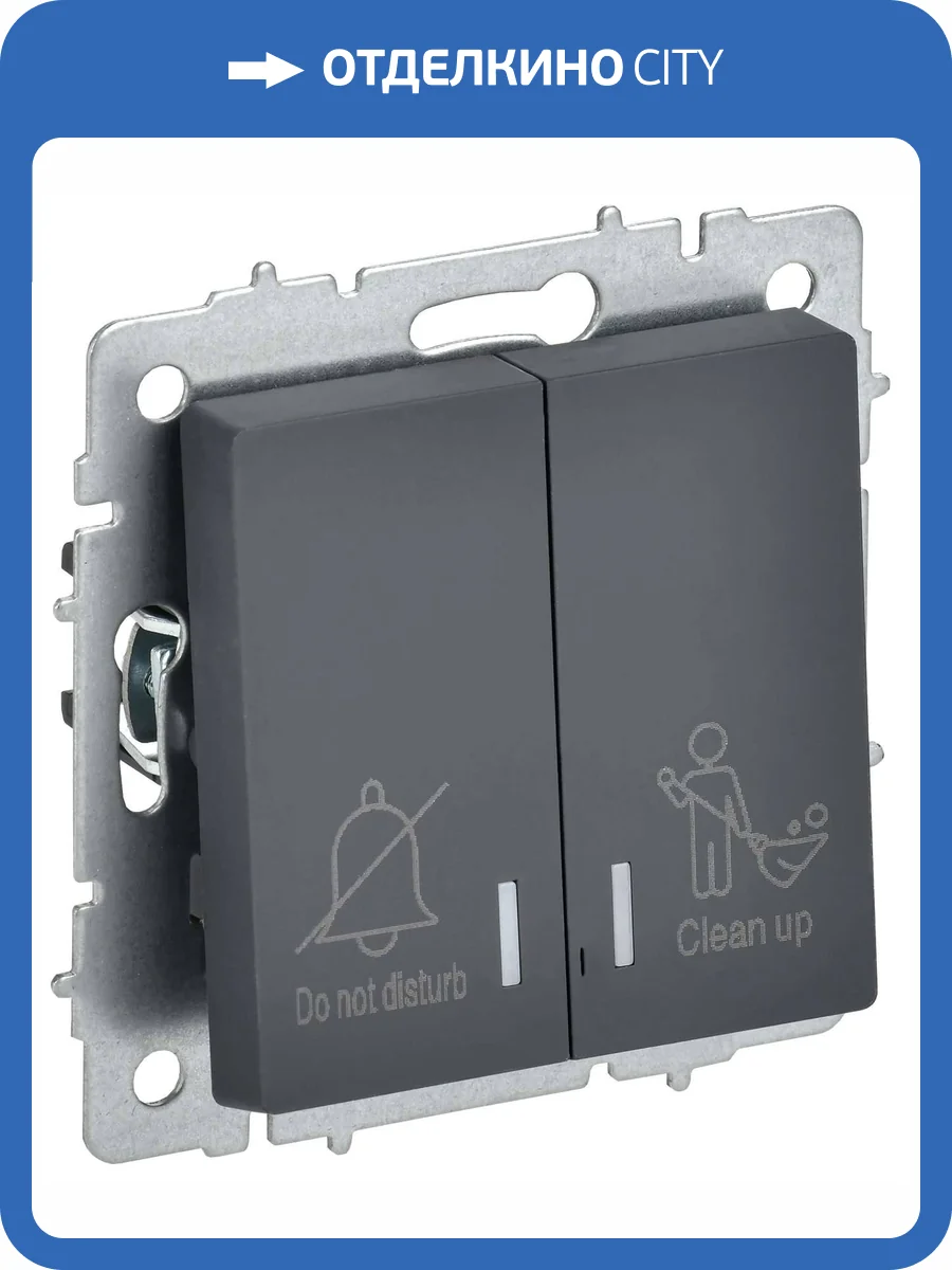 Выключатель 2-клавишный IEK Brite BR-V20-2-10-K53 графит фото 4