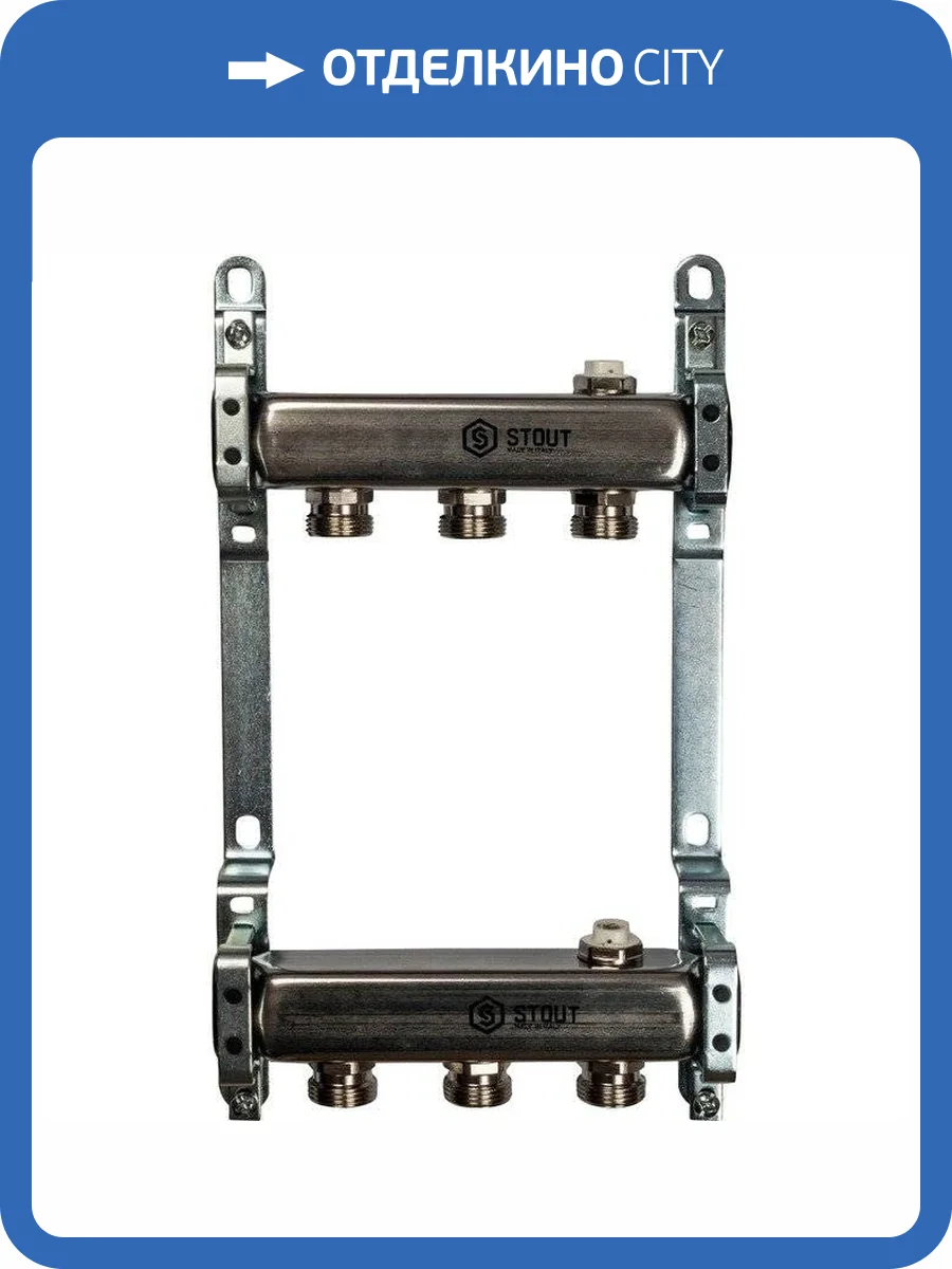 Коллектор Stout из нержавеющей стали для радиаторной разводки 1/3/4x3, SMS 0923 000003 фото 5