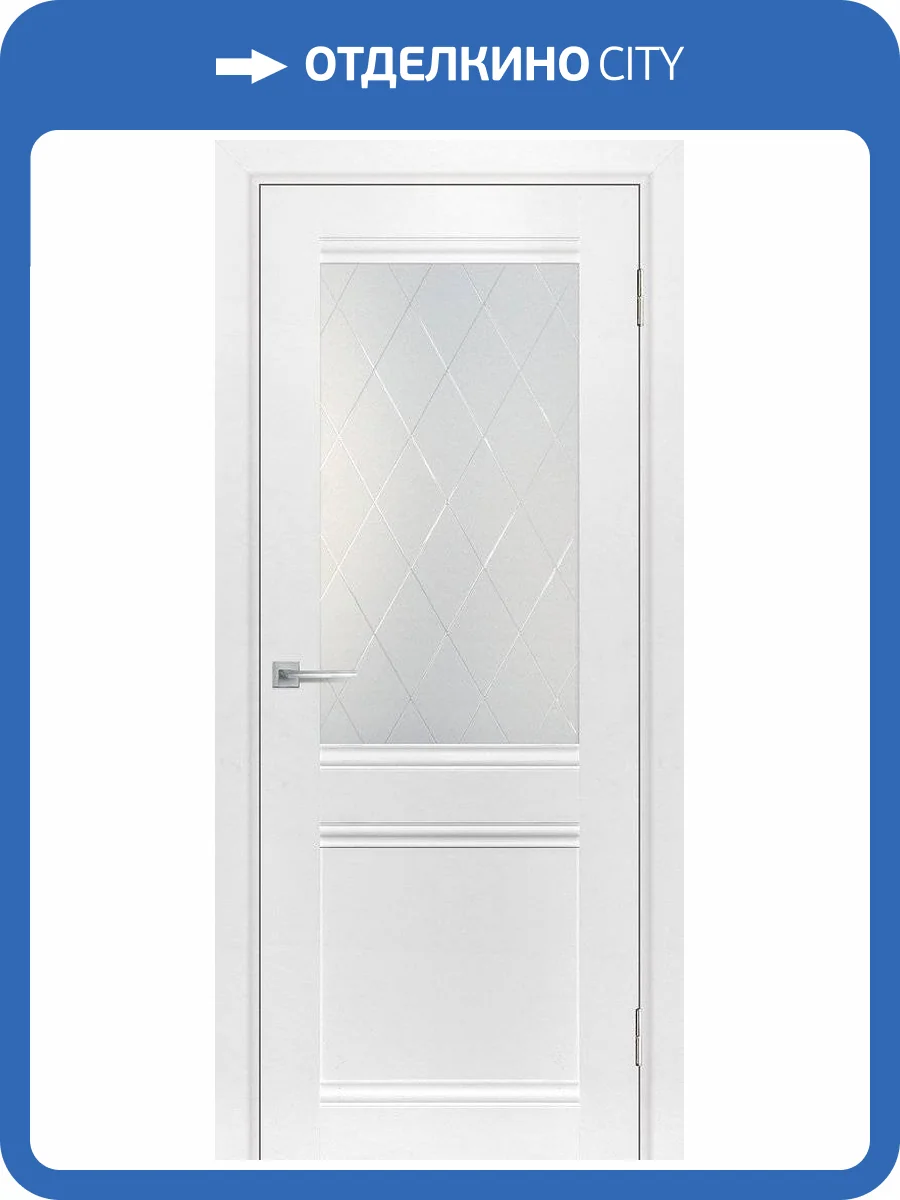 Межкомнатная дверь экошпон Мариам Техно 702, остекленная, белоснежный 900x2000 фото 2