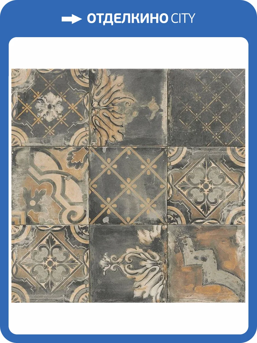 Декор Mainzu Scudo Pav. Canaletto Nero 20x20 фото 3