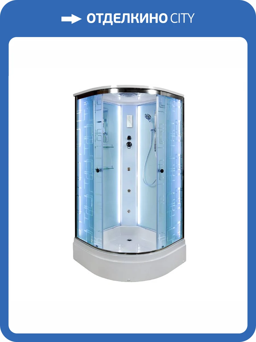 Душевая кабина AvaCan EM3011LED+GM с подсветкой и гидромассажем, 110x110x220 фото 14