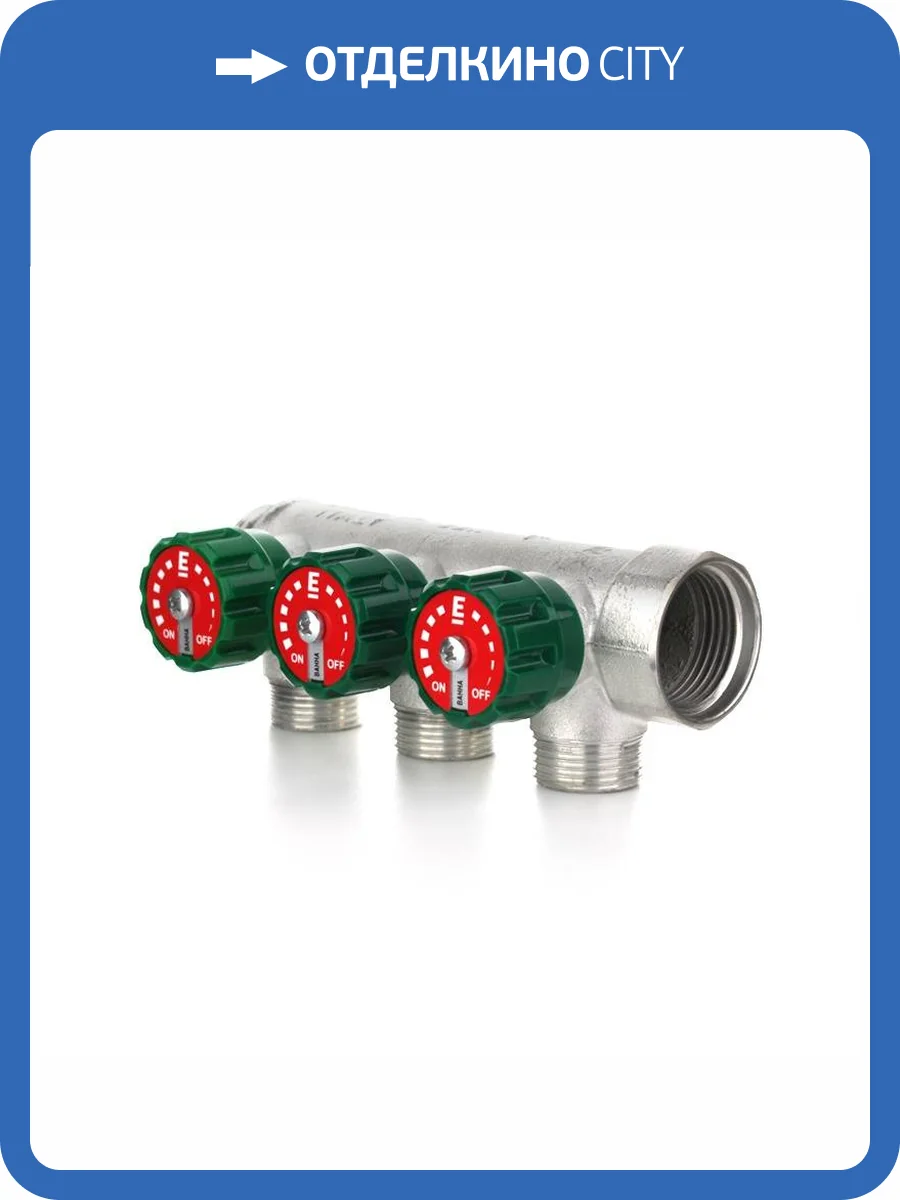 Коллектор Elsen модульный НВ 1", 3 отвода 3/4" НР EK, покрытие пищевое олово фото 4