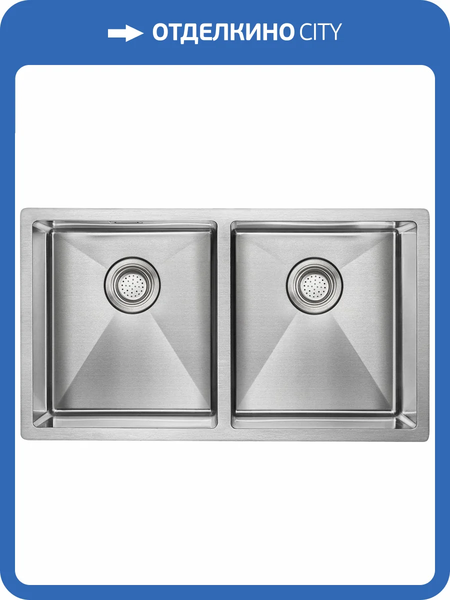 Мойка кухонная Paulmark Dopplet PM507844-BS брашированная нержавеющая сталь фото 5