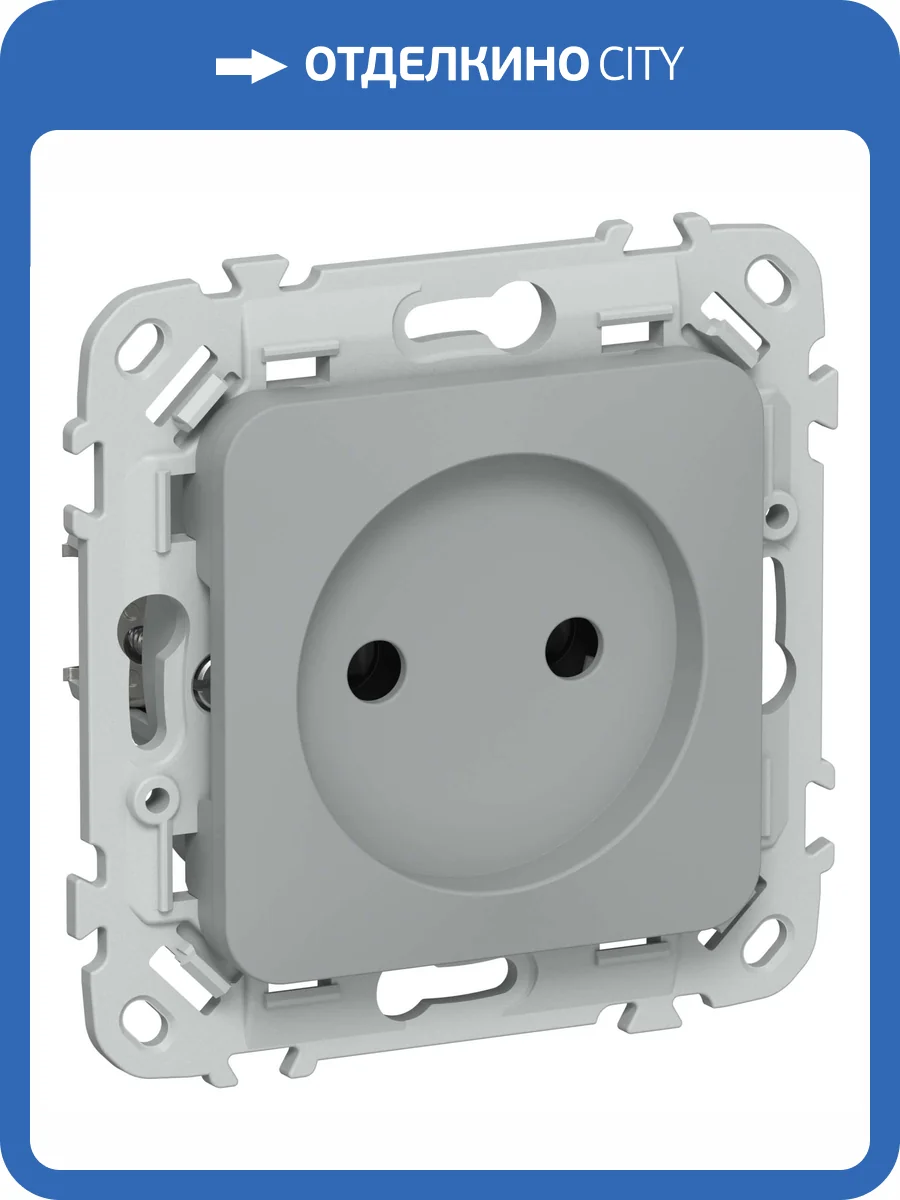 Розетка 1-местная IEK Flite FI-R10-10-1-K03 серый фото 2