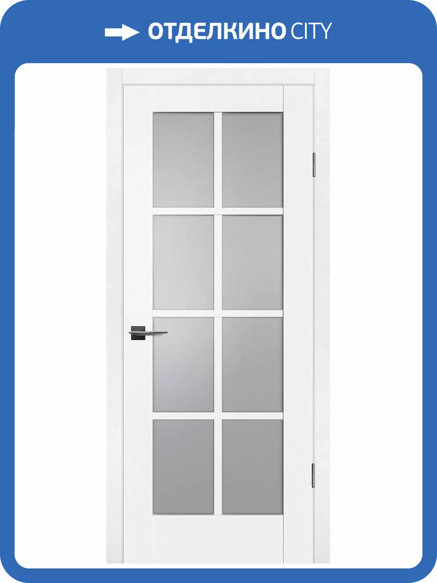 Межкомнатная дверь Profilo Porte экошпон PSC-41, остекленная, белый 700x2000 фото 2