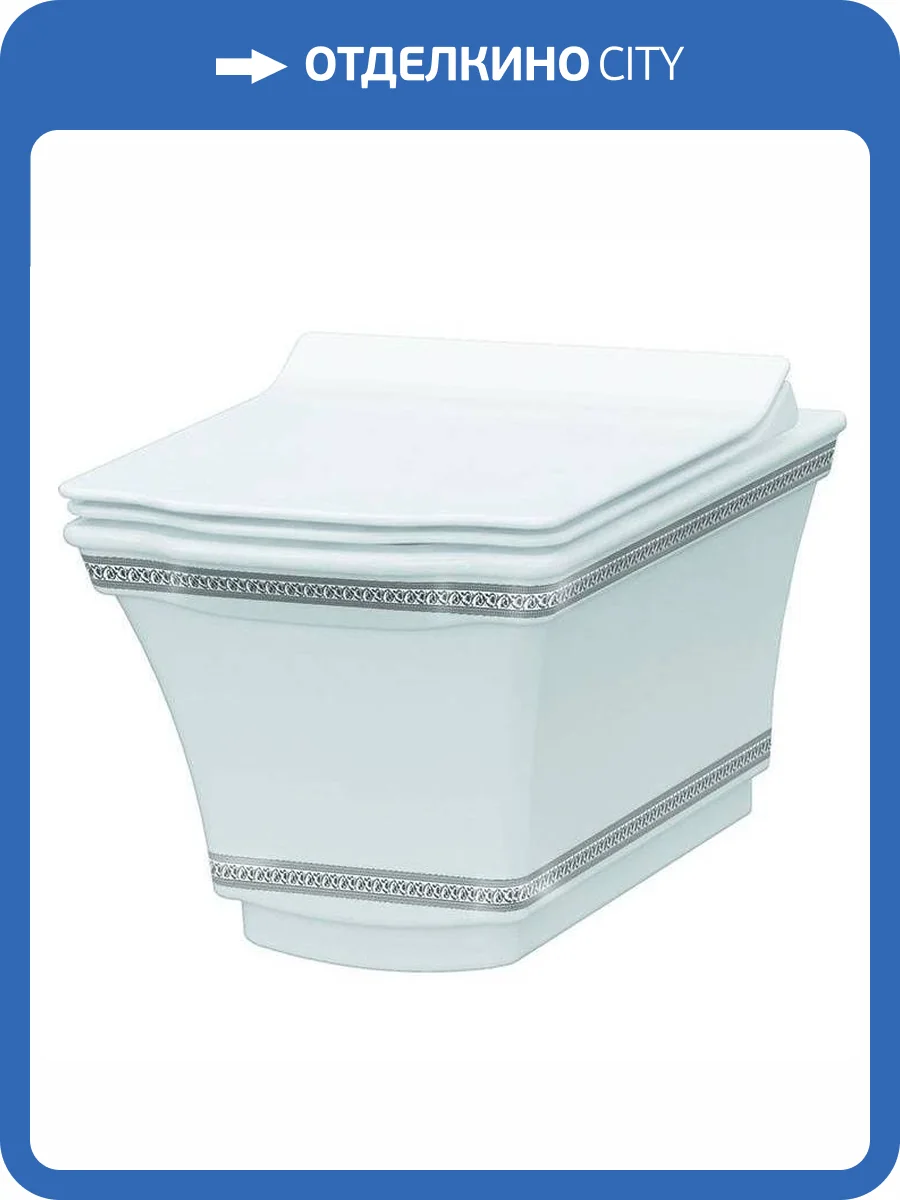 Унитаз подвесной Boheme Hermitage 951-CR с узором Chrome фото 3