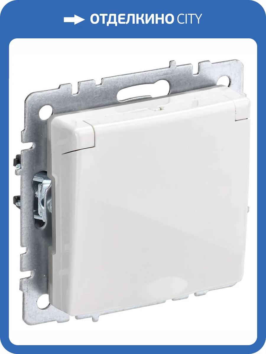 Розетка 1-местная с заземлением, шторками и крышкой IEK Brite BR-R16-16-44-K01 белый фото 8