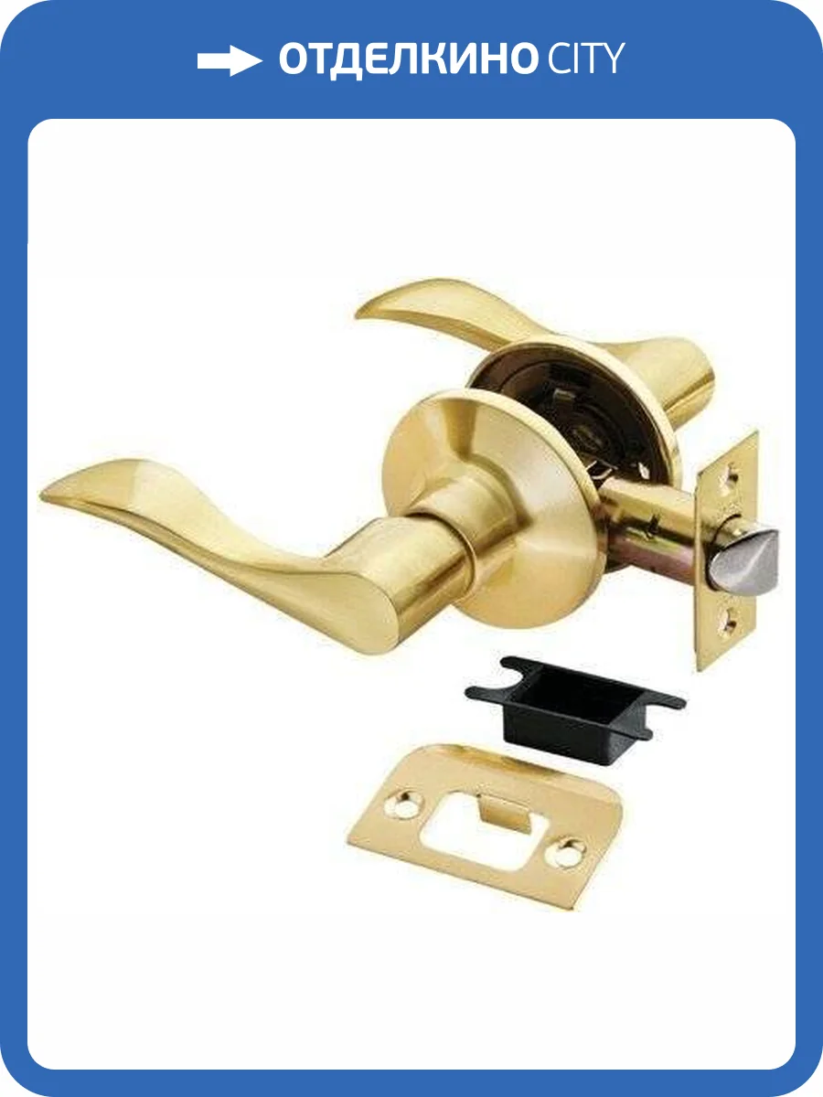 Дверная ручка Rucetti HK-03 SG Без фиксатора матовое золото фото 2