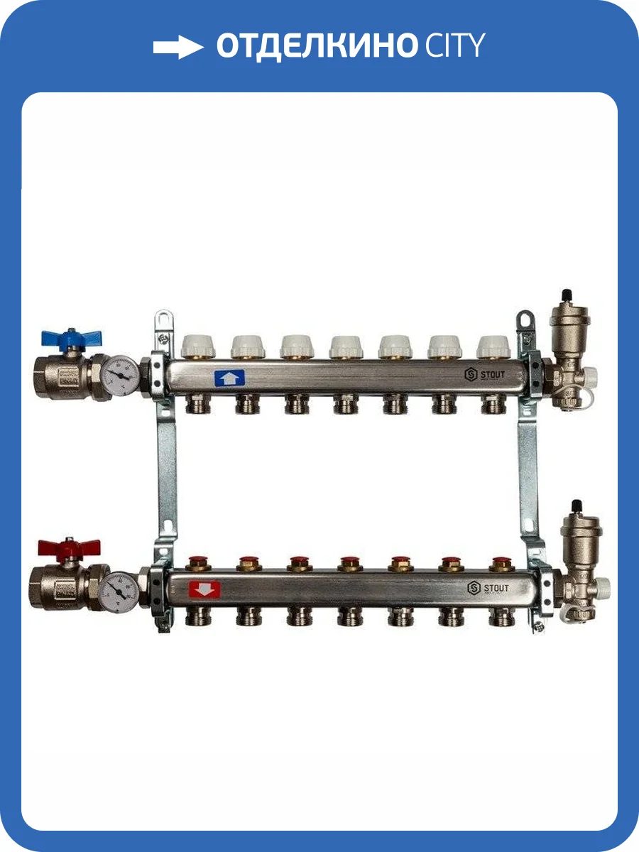Коллектор Stout из нержавеющей стали в сборе без расходомеров 1/3/4x7, SMS 0912 000007 фото 6