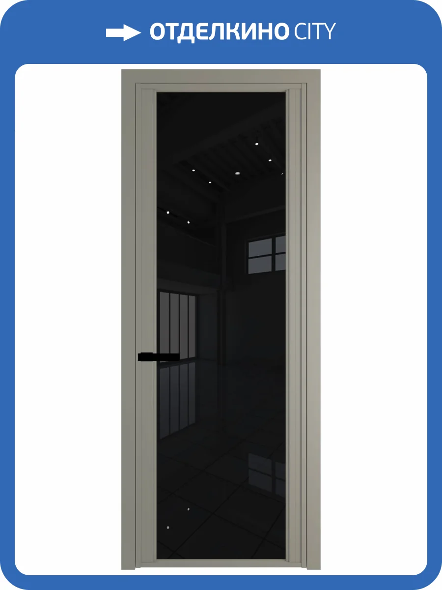 Межкомнатная дверь Profil Doors 2 AGP цвет профиля Никель матовый, стекло безопасное 6 мм черный триплекс 800x2000 фото 2