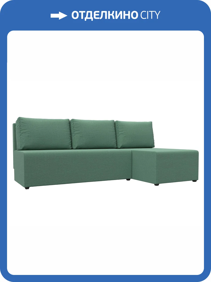 Диван угловой Лига Диванов Поло 124818 амур зеленый, правый угол фото 9