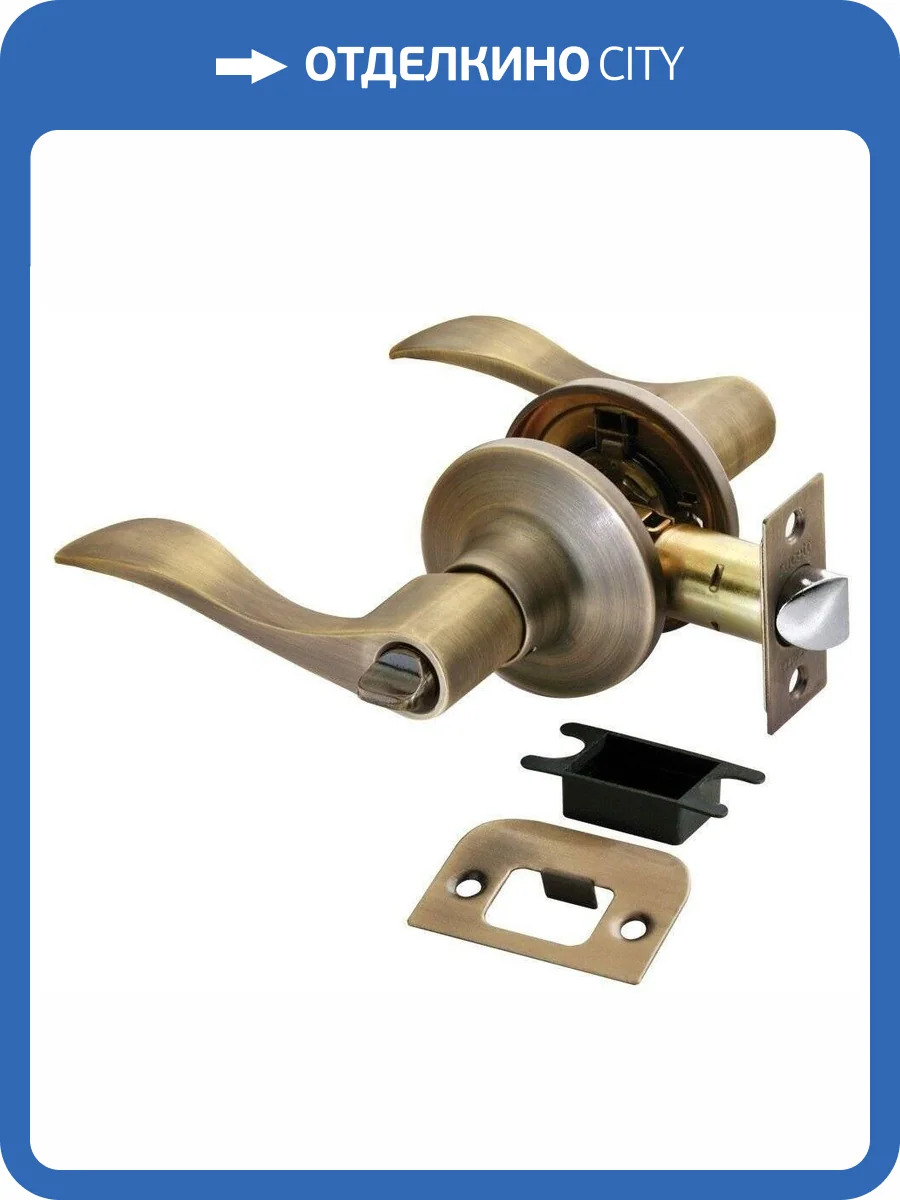 Дверная ручка Rucetti HK-03 WC MAB с фиксатором мат. античная бронза фото 2
