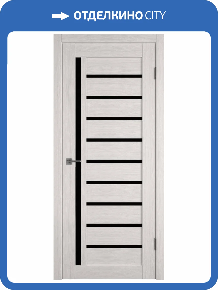 Межкомнатная дверь Владимирская Фабрика Дверей Atum 11 Bianco стекло Black Gloss 800x2000 фото 2