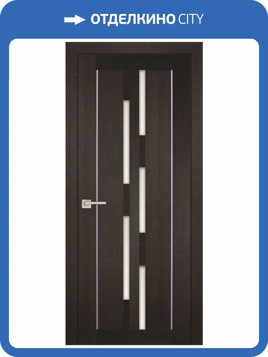 Межкомнатная дверь Profilo Porte экошпон PS-33, остеклённая, венге мелинга 600x1900 фото 2