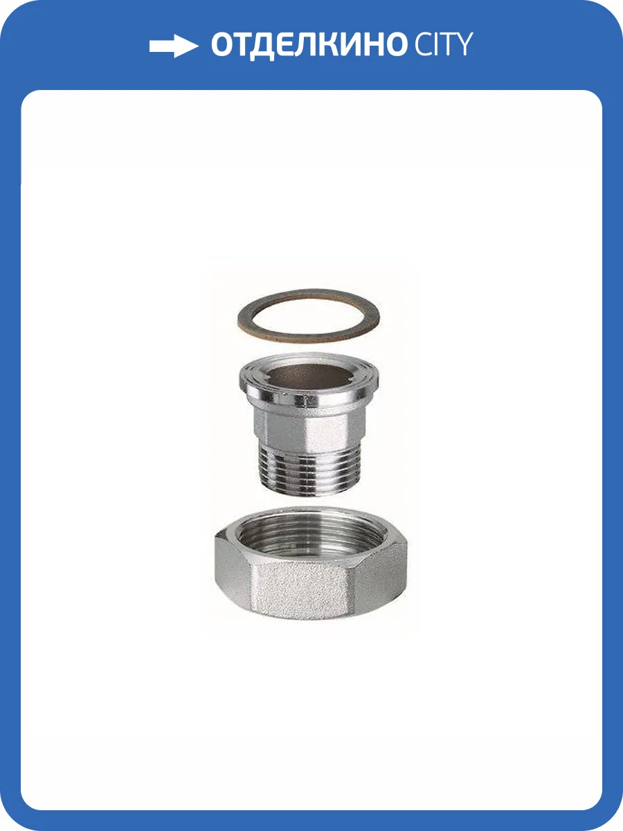Переходник для циркуляционного насоса FAR 1 1/2 - 1 внутренняя-наружная резьба, хромированная латунь фото 2