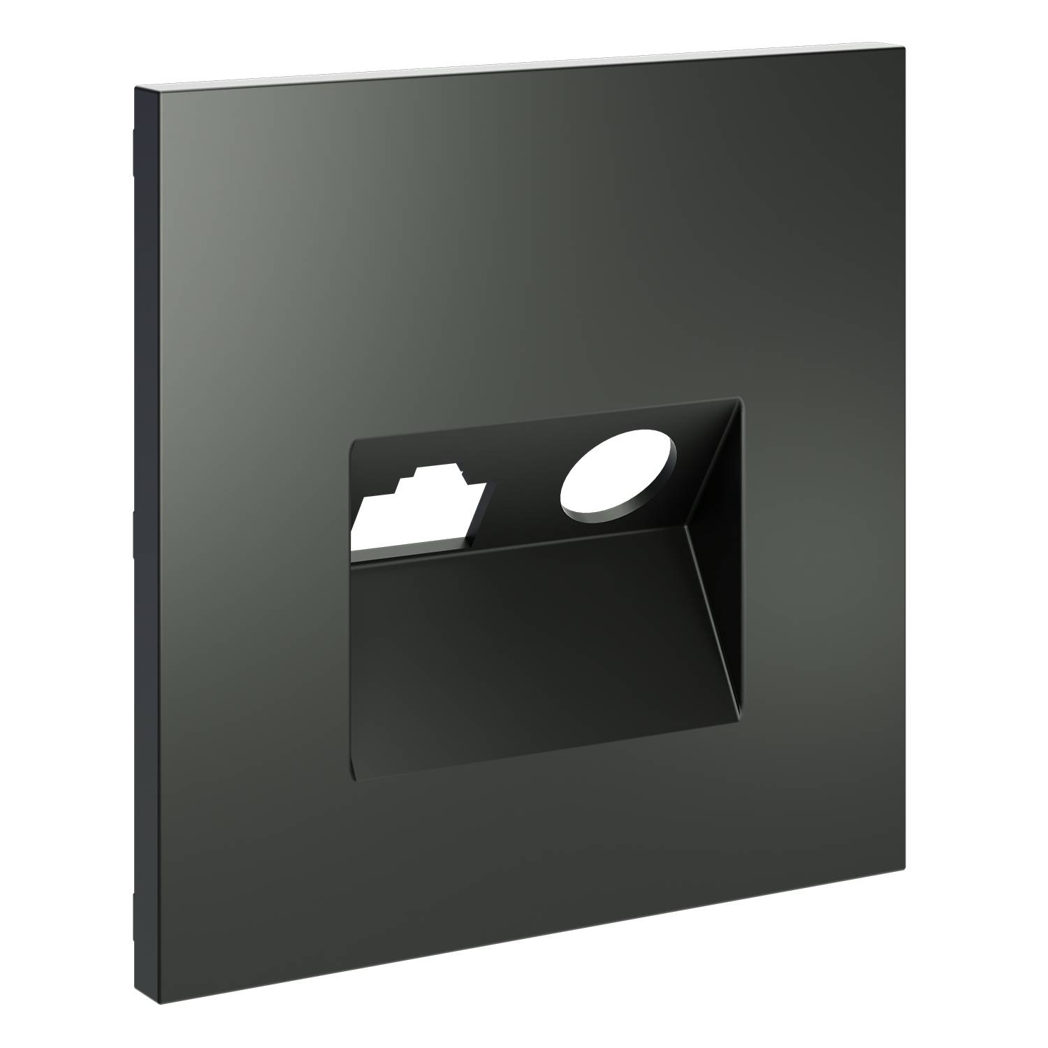 Лицевая панель для ТВ-розетки+Ethernet RJ45 Voltum S70 VLS002706 титан