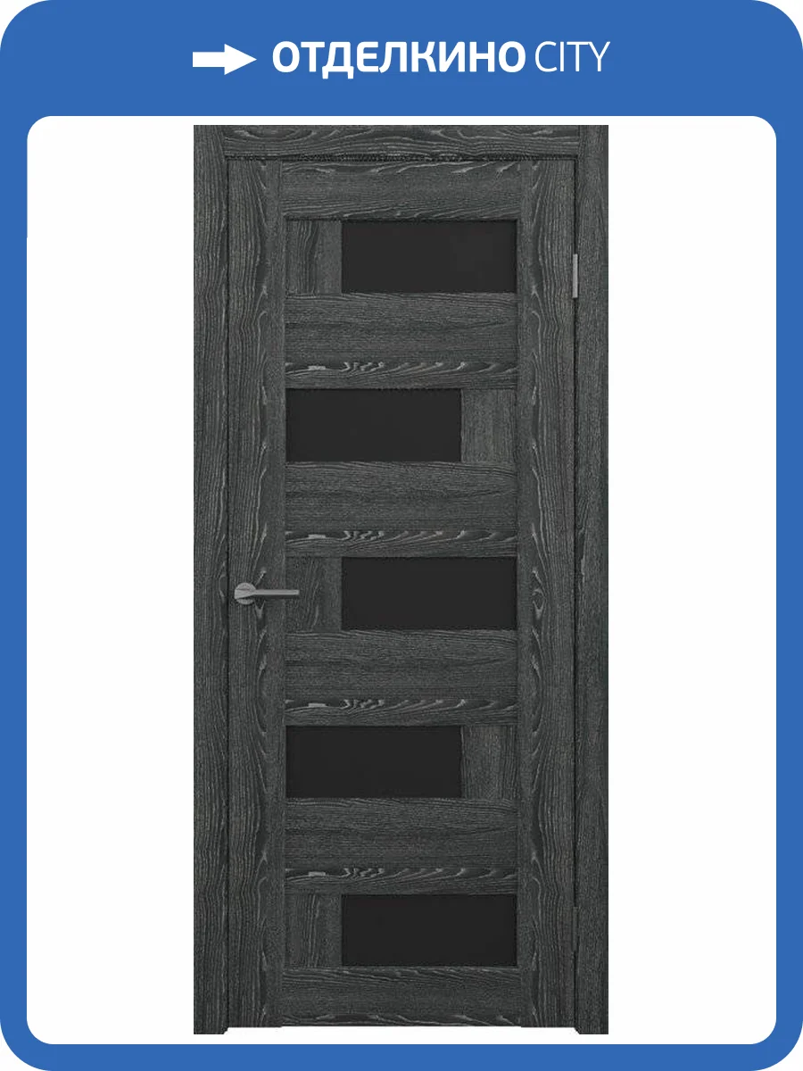 Межкомнатная дверь Albero CPL Гавана остеклённая чёрное дерево стекло чёрное 700x2000 фото 2